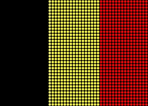 Illustrated flag of Belgium made of dots