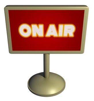 Illustrated of an isolated sign with text saying ON AIR