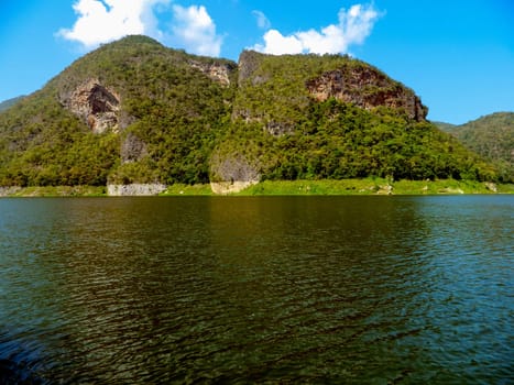 Beautiful view of mountain river in lampoon thailand