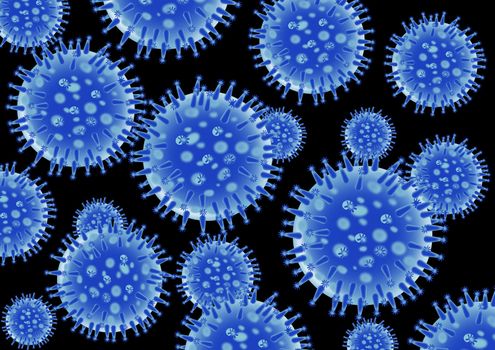 illustration of a flu virus structure on isolated background
