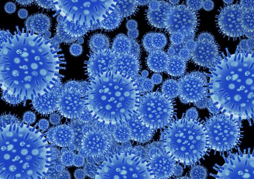 illustration of a flu virus structure on isolated background