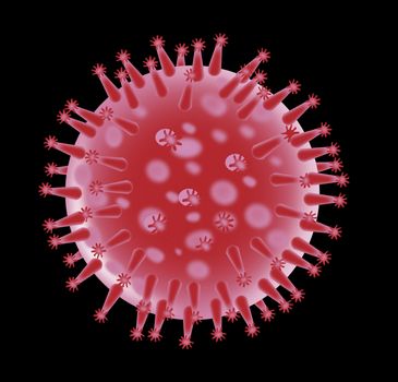 illustration of a flu virus structure on isolated background