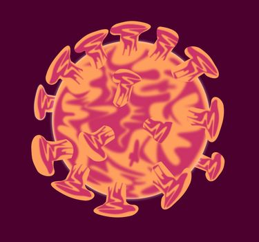 illustration of a flu virus structure on isolated background