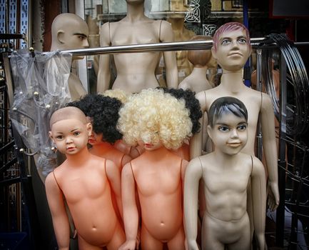 Dummies for sale in the Istanbul bazar - Turkey.