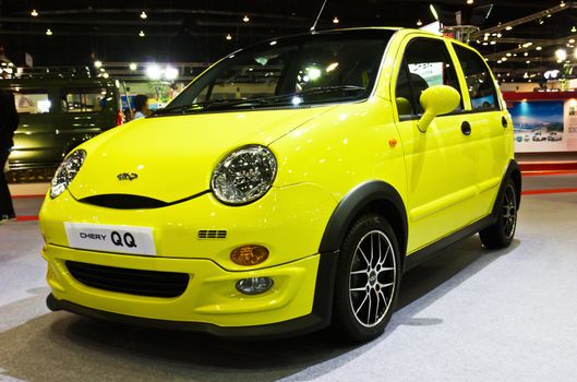 NONTABURI,THAILAND-DECEMBER,3:Chery QQ on display at the Thailand International Motor Expo Show,DECEMBER 3,2011 in Nontaburi, Thailand