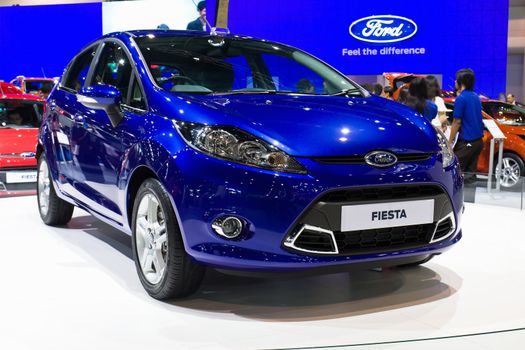 NONTABURI,THAILAND-DECEMBER,3:Ford Fiesta on display at the Thailand International Motor Expo Show,DECEMBER 3,2011 in Nontaburi, Thailand