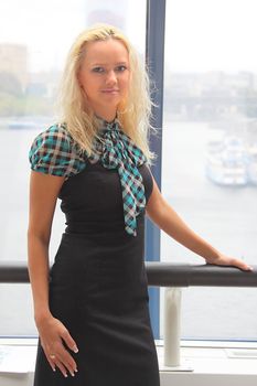 Portrait of the beautiful and young business woman
