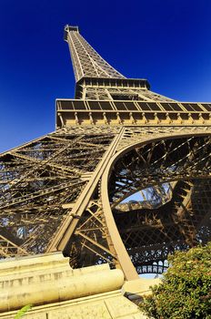 view of Eiffel Tower in Paris in autumn 