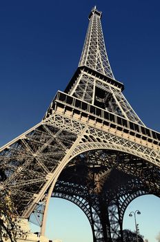 View at Eiffel Tower from the Champ de Mars (Field of Mars)