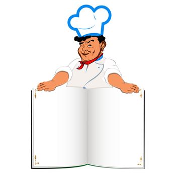Funny Chef and book menu for Gourmet