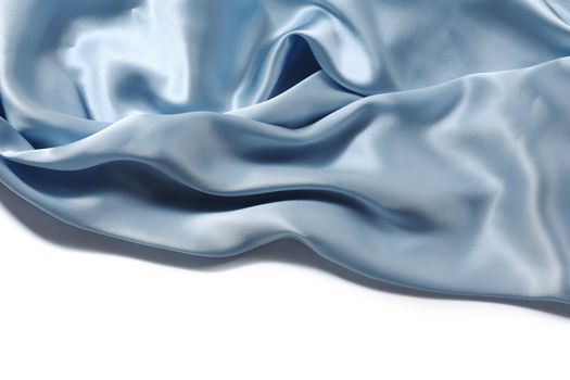 blue silk background close up isolated