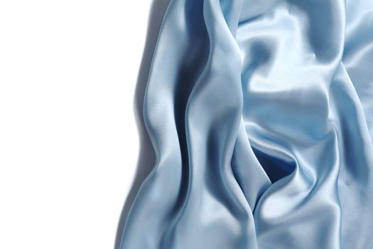 blue silk background close up isolated