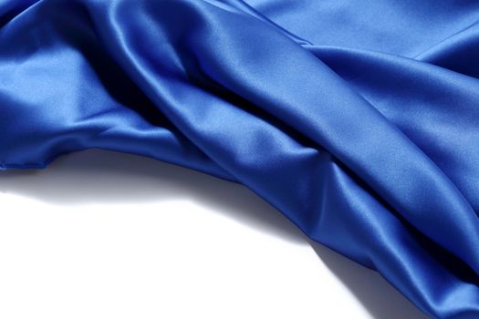blue silk background close up isolated
