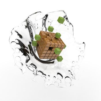 Cubic splash water illustration