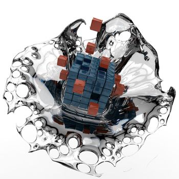 Cubic splash water illustration