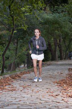 Jogging in forest