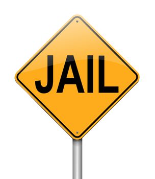 Illustration depicting a sign with a jail concept.