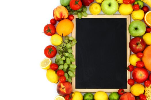 desk in big fruit pile