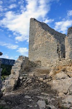 ruin of a castle in the area of the Cevennes