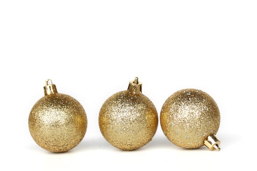 golden christmas ball isolated on white