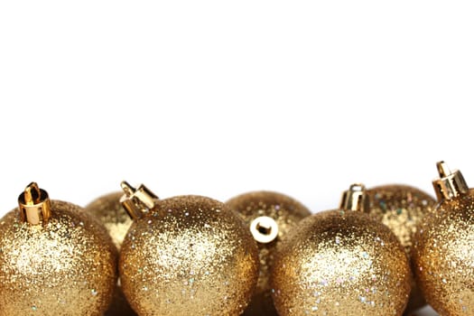 golden christmas ball isolated on white