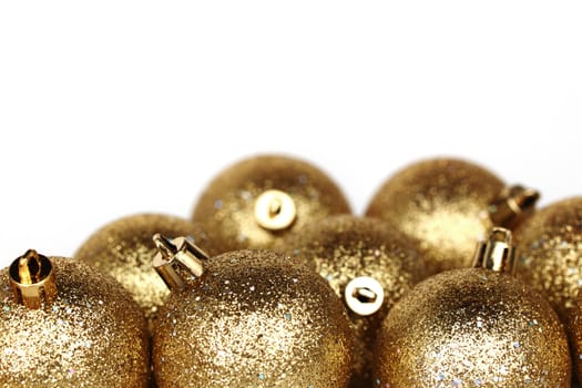 golden christmas ball isolated on white