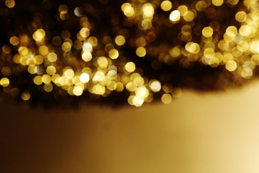 golden bokeh background close up