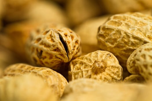 Close up view of the groundnuts in landscape orientation as abstract background