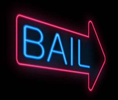 Illustration depicting a neon signage with a bail concept.