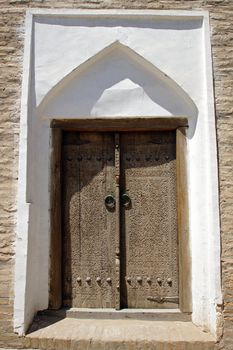 Close-up to an ancient building of Khiva, silk road, Uzbekistan