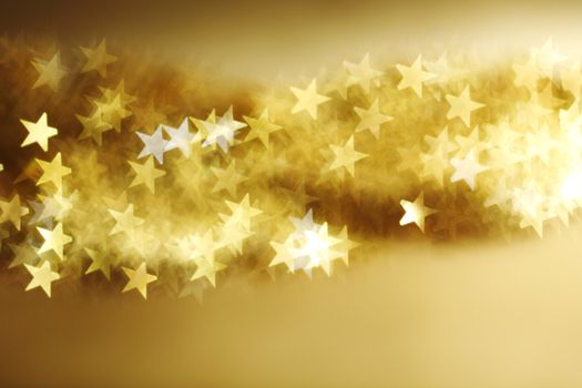  golden star bokeh background close up
