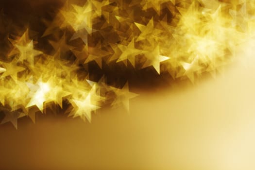  golden star bokeh background close up