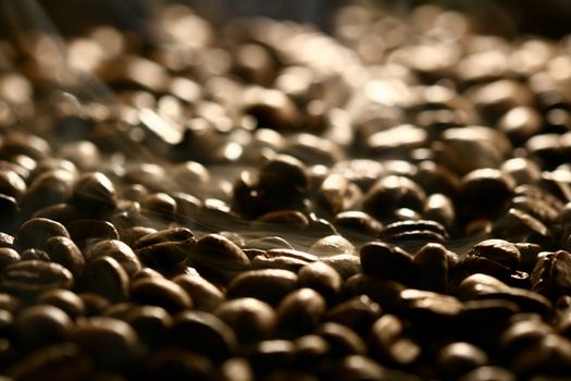 coffee beans Grains of coffee let out aroma and smells drawing of attention