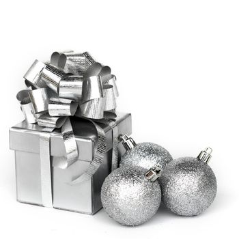 silver gift isolated on white