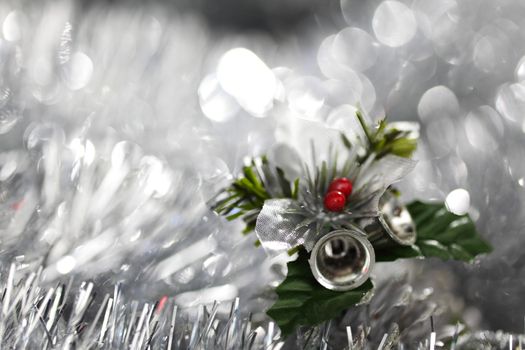 christmas bell on bokeh background
