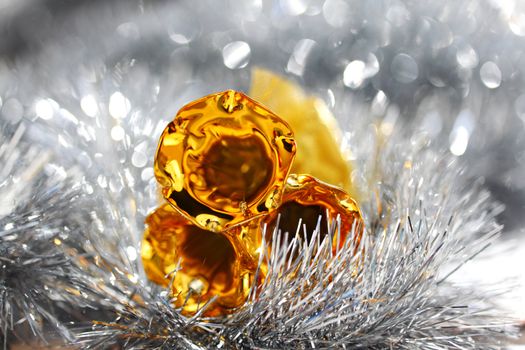christmas bell on bokeh background