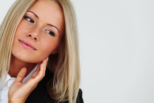 business woman portrait isolated close up