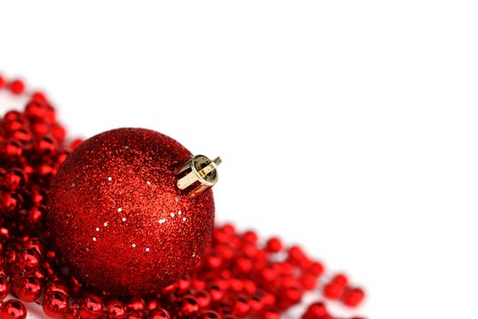 red christmas ball isolated on white background