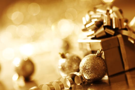 silver christmas ball macro close up