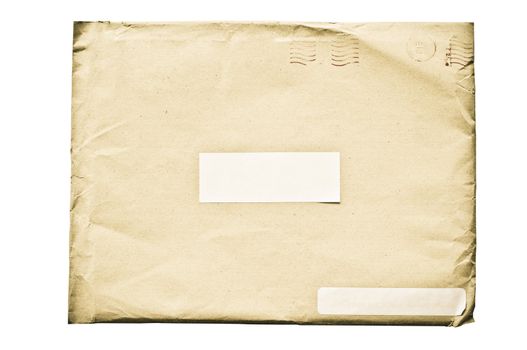 isolated crumpled envelope, with clipping path in jpg.