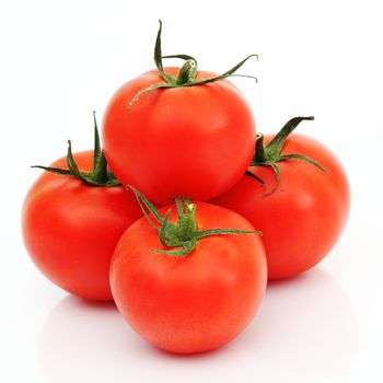 tomato pile slice isolated on white