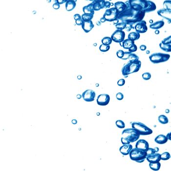 blue water bubbles clean background