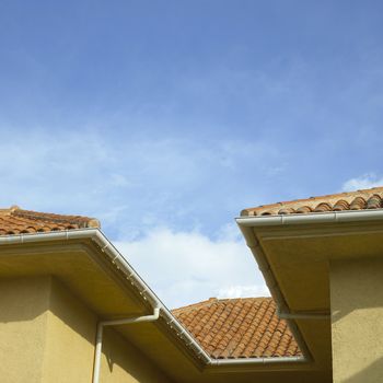 Clay roof and blue sky