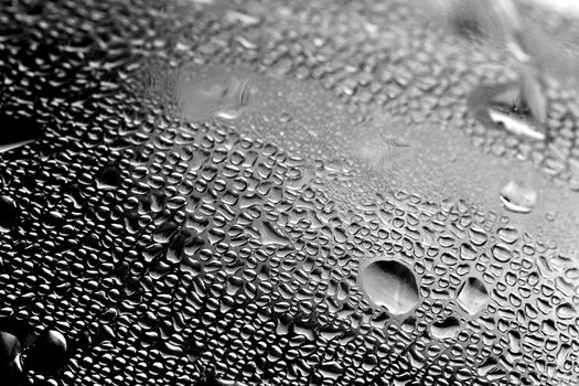 condensation water drops on a plastic surface