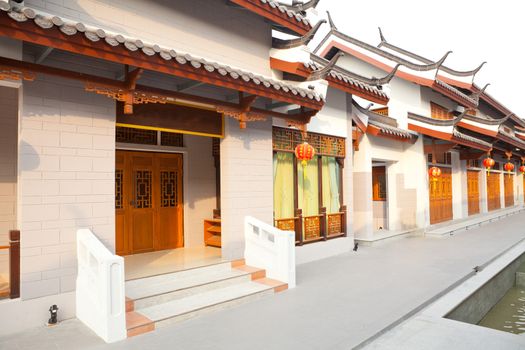 Old Chinese traditional ancient town at day