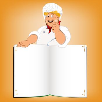 Funny Chef and book menu for Gourmet