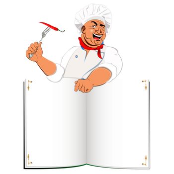 Funny Chef and book menu for Gourmet