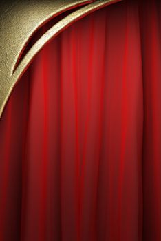 gold on red velvet curtain