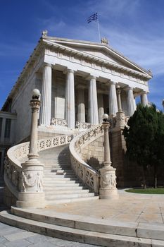 National Library of Athens, neoclassical building, Greece.