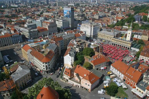 Aerial view of Zagreb, the capital of Croatia